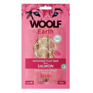 Woolf Earth Noohide M Barrita Plana Con Salmón para perros