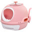 PawHut caja de arena para gatos abatible bandeja extraíble y pala rosa, , large indicador imagen numero 1