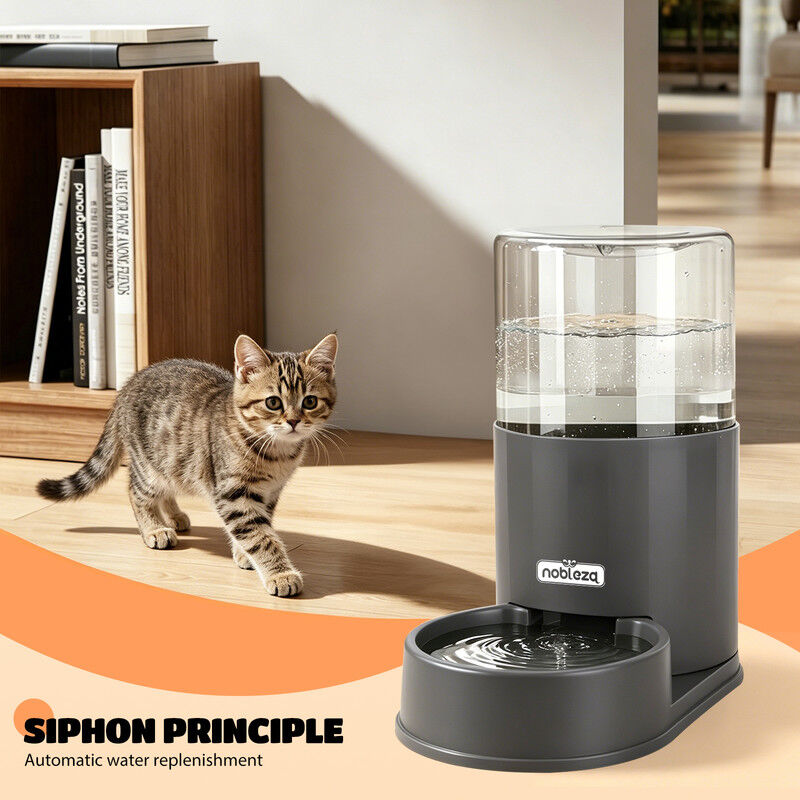 Nobleza Pack de 2 Dispensador Comida y Agua para Perros y Gatos 3,8L &ndash; Comedero y Bebedero Autom&aacute;tico por Gravedad, Juego de Dispensadores para Mascotas Peque&ntilde;as y Medianas con Base Antideslizante, , large Imagen numero 4