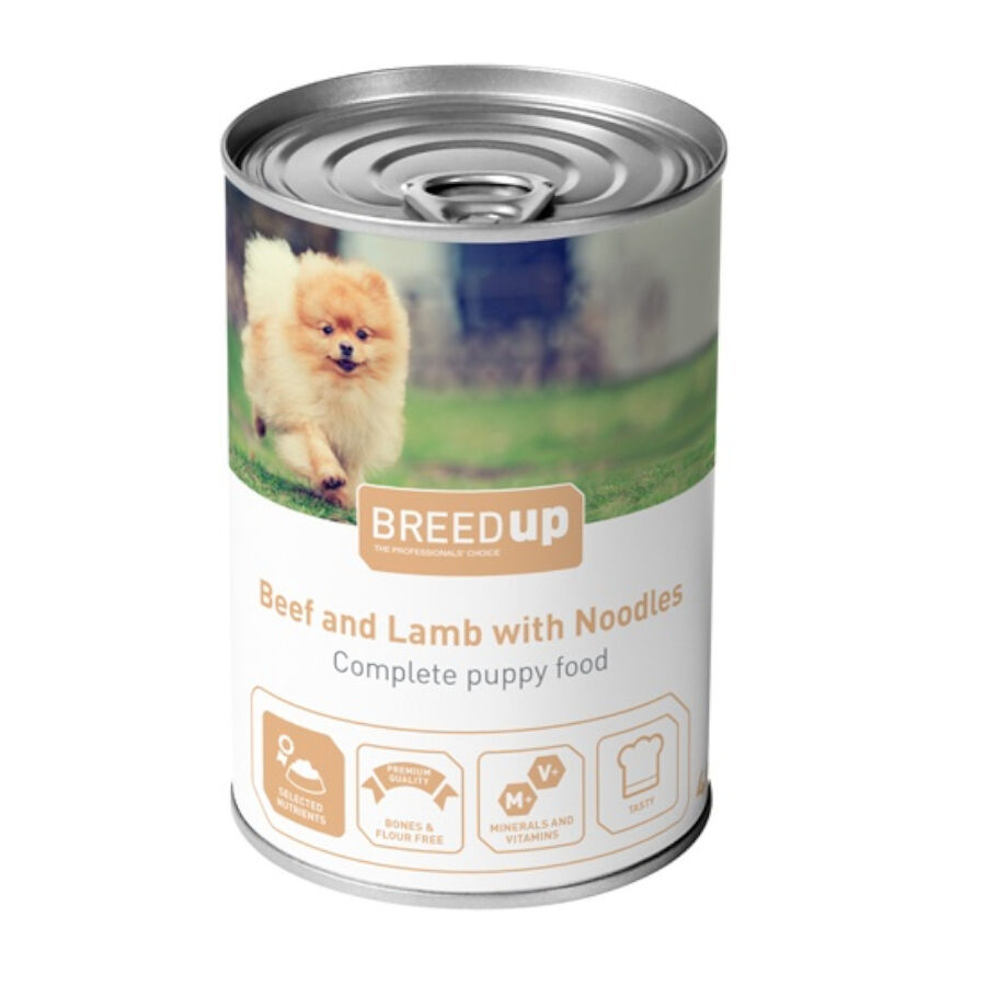 400 g Breed Up Ternera con Cordero y Fideos lata para cachorros, , large Imagen numero 1