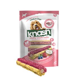 KNASH SNACK VITALITY DE AR&Aacute;NDANOS, COCO Y REMOLACHA PERRO S o M, 2 bolsas x 7 uds