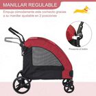 Pawhut cochecito plegable con 4 ventanas rojo para mascotas, , large image number null