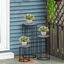 Outsunny Soportes para Plantas de Metal 3 Piezas Apilables Estantes Porta Macetas Decorativos con Efecto de Mármol para Interiores y Exteriores Ø30,5x70,5 cm Gris y Negro, , large indicador imagen numero 2