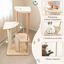 COSTWAY Torre para Gatos, Árbol para Gatos de 4 Niveles con Tabla y Poste Rascador de Sisal, Percha Acolchada, Plataforma, Juguete Colgante, Centro de Actividades Minimalista para Gatos, , large indicador imagen numero 2