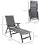 Outsunny Tumbona de Jard&iacute;n Plegable Tumbona Relinable de Aluminio con Respaldo Ajustable en 5 Posiciones para Terraza Piscina Exterior Carga M&aacute;x. 150 kg 69x140x107 cm Gris, , large indicador imagen numero 3