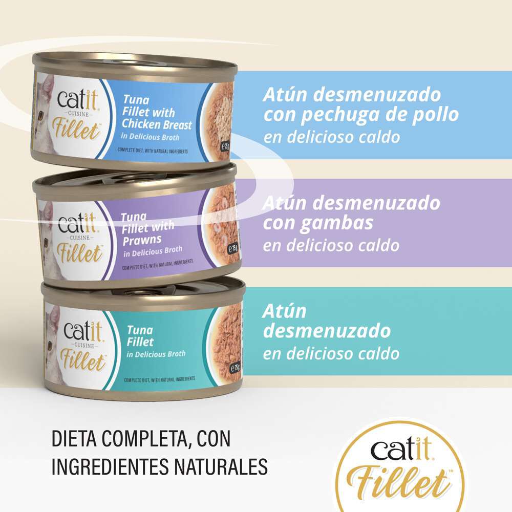 Catit Cuisine Fillet At&uacute;n Pack Variado, 12x75g, , large Imagen numero 3