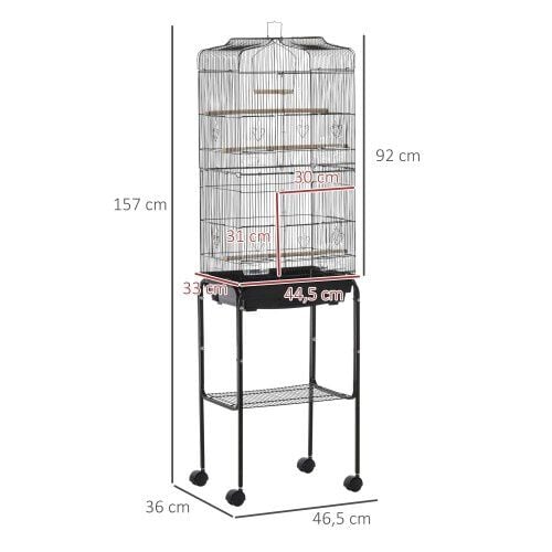Jaula para pájaros con soporte color Negro thumbnail