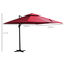 Outsunny Sombrilla de Jardín 300x300 cm Parasol de Aluminio con Manivela Poste Giratorio 360° Doble Techo Inclinable en 6 Posiciones y Base Cruzada Incluida Rojo, , large indicador imagen numero 3