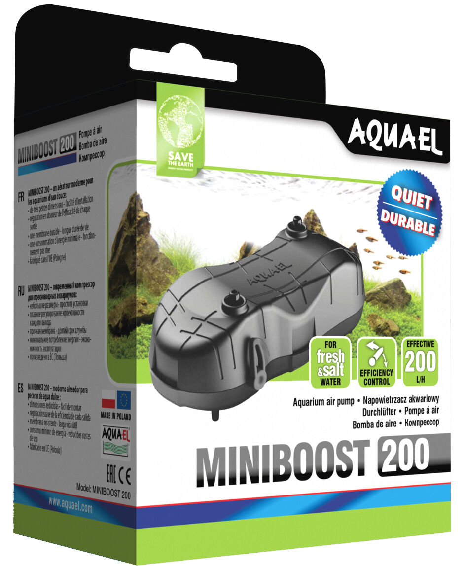 Aquael 121305 MINIBOOST 200 - Bomba de Aire (230 g), Color Negro, , large Imagen numero 3