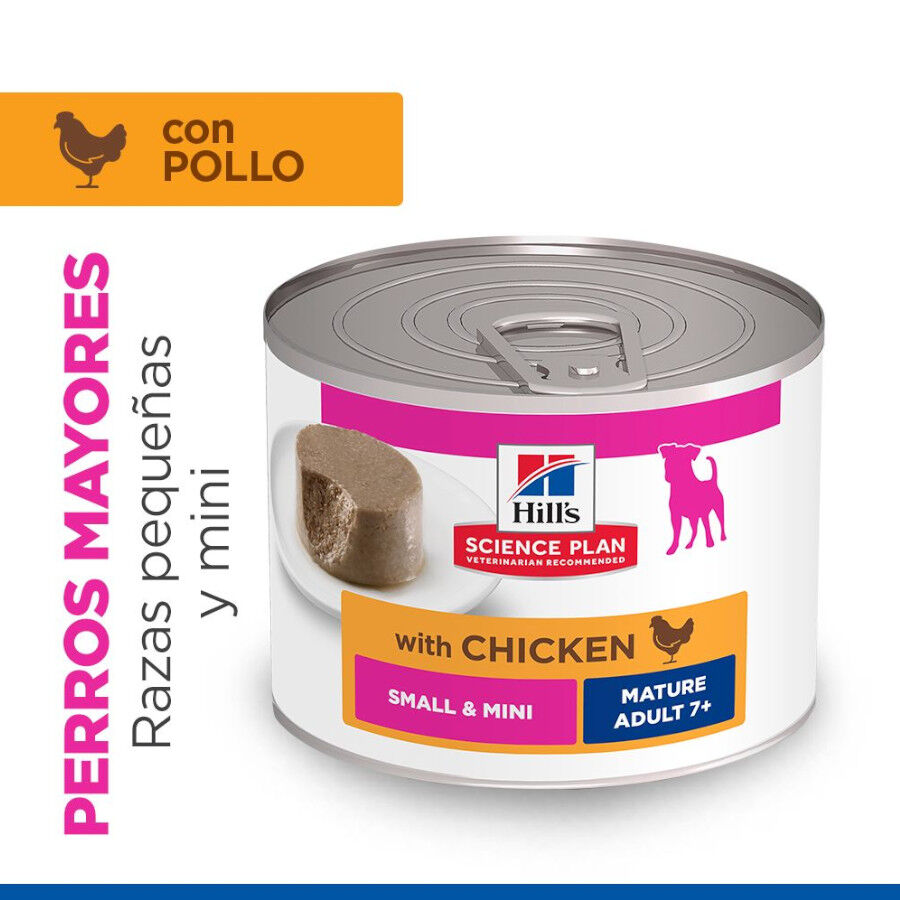 200 g Hill's Science Plan Mature Small & Mini Mousse de Pollo lata para perros, , large Imagen numero 2