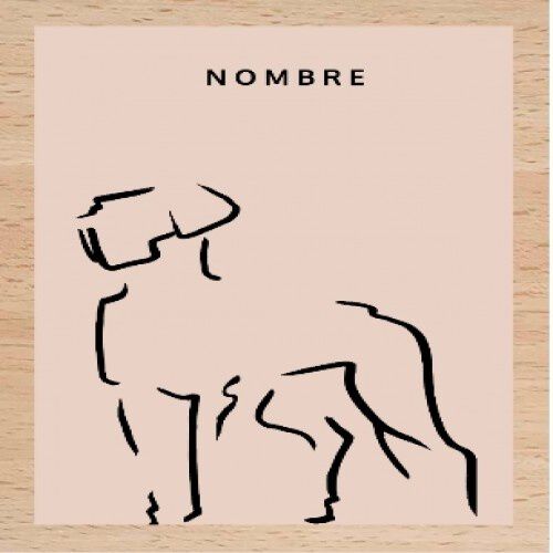 Ilustración de Dogo con marco de madera color Rosa