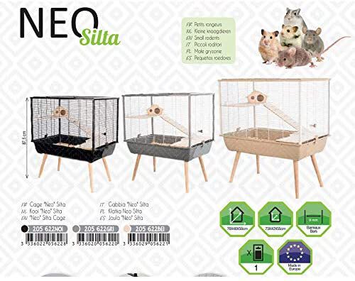 Zolux Cage Neo Silta - Rongador (tama&ntilde;o peque&ntilde;o, 77,5 x 47,5 x 87,5 cm), Color Negro, , large Imagen numero 4