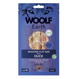 Woolf Earth Noohide M Barrita Plana para perro con Pato