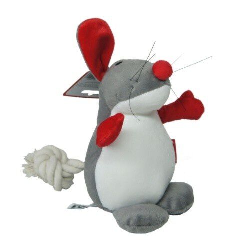 T&Z rat&oacute;n de peluche rojo y gris para perros, , large Imagen numero 1