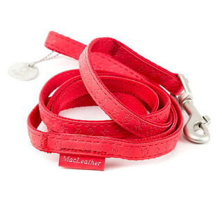 MacLeather Classic Correa Roja Polipiel para perros
