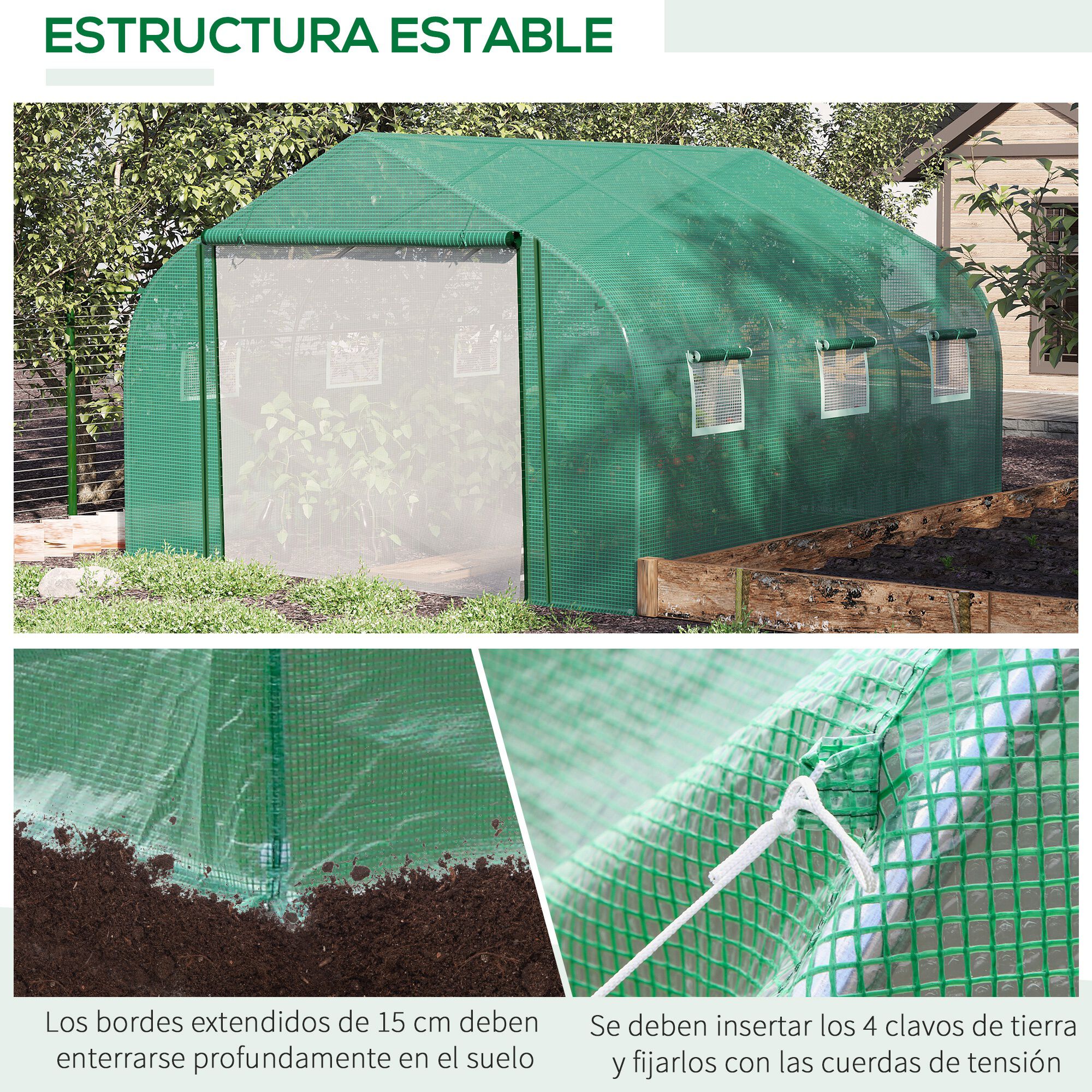 Outsunny Conjunto de Invernadero Verde, , large Imagen numero 5