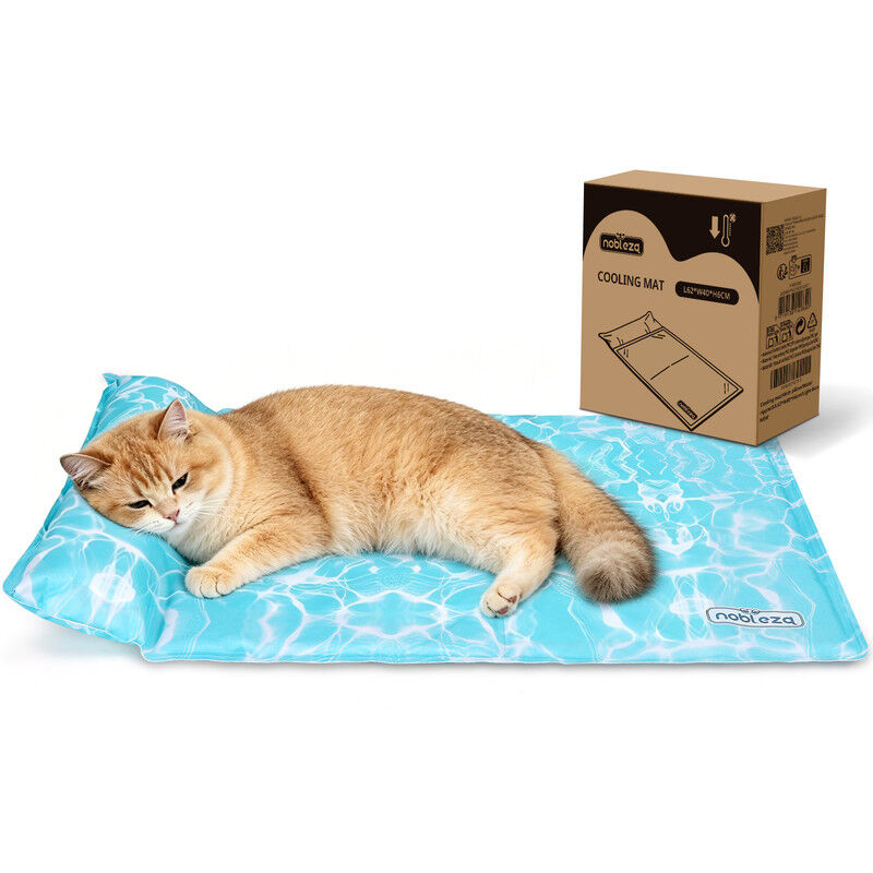 Nobleza Manta Refrescante con Almohada Cervical para Perros y Gatos &ndash; Gel Auto-refrescante sin Agua, Tela Oxford 300D Antidesgarro, 65x50 &ndash; Azul Claro, , large Imagen numero 9