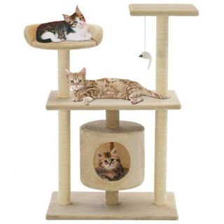 Rascador con poste de sisal color Beige