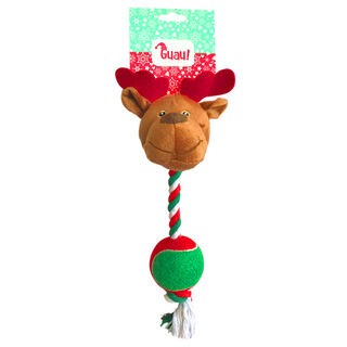 Guau Christmas Reno con Pelota de Tenis para perros, Guau Christmas Reno con Pelota de Tenis para perros