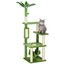 PawHut Árbol Rascador para Gatos Grandes de 142 cm Torre para Gatos de Interior con Postes de Sisal Plataformas Hamaca Hojas y Bola de Juguete 49x49x142 cm Verde, , large indicador imagen numero 1