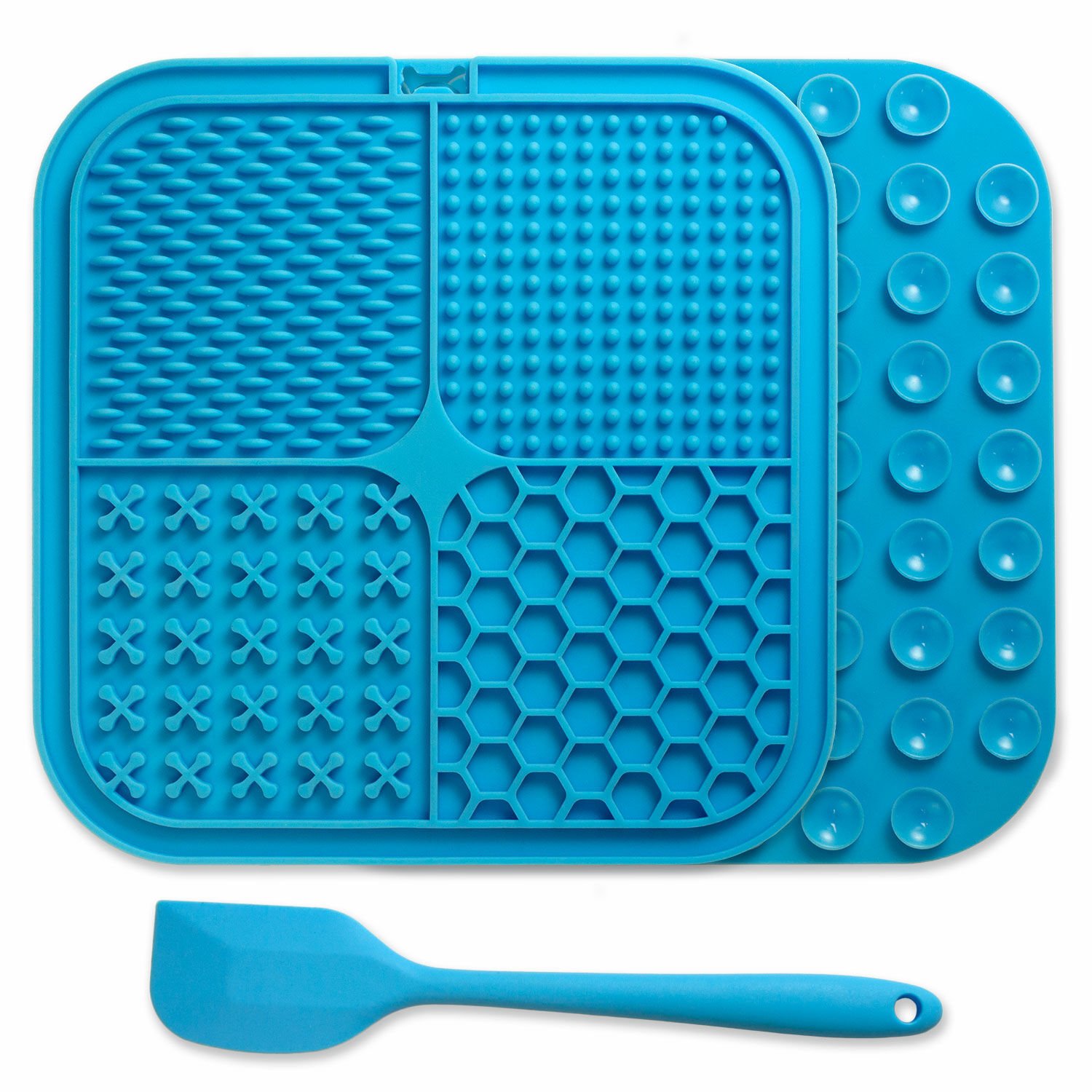 Arquivet Alfombrilla azul para lamer y espátula para perros