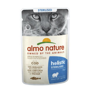 Almo Nature Sterilised Bacalao sobre para gatos 