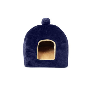 Gauty Cama para Perros y Gatos  Pelo - Azul y beige