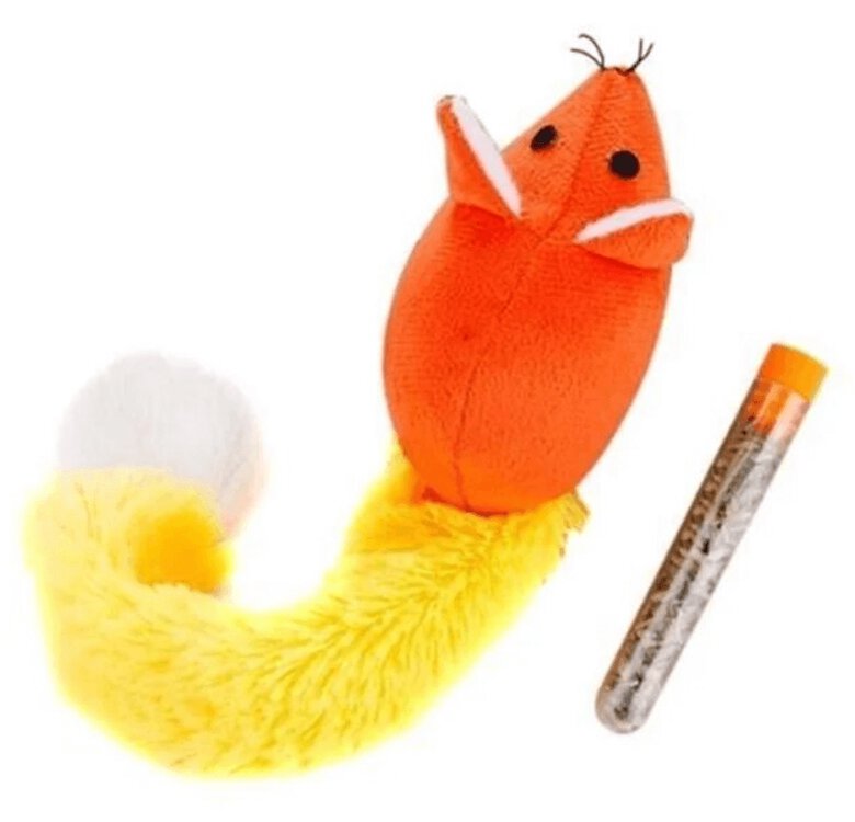 Fpets Juguete naranja con hierba gatera para ratones