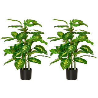 HOMCOM Plantas artificiales verde para hogar