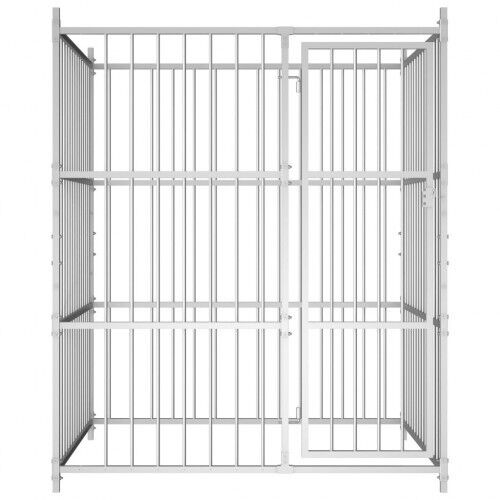 Perrera alta de acero color Plateado thumbnail