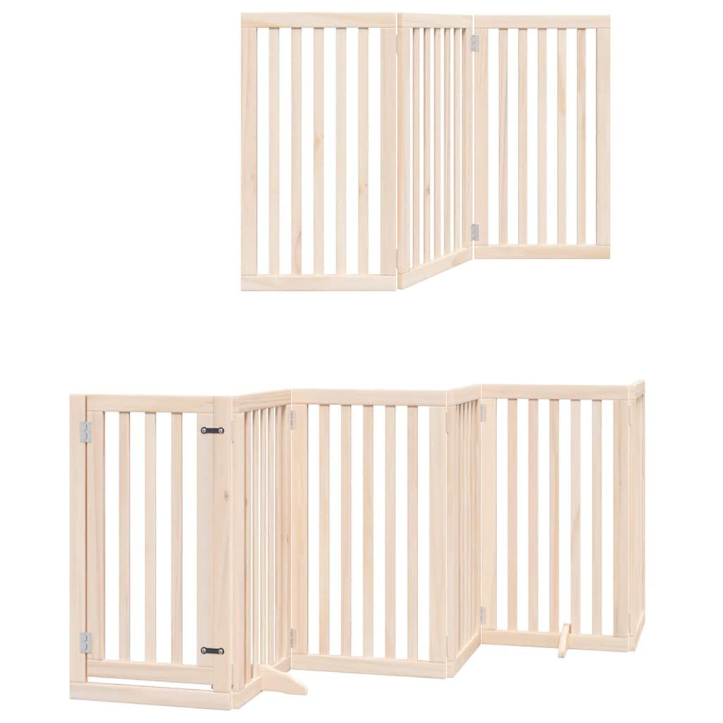 vidaXL Puerta para perros plegable 12 paneles madera de &aacute;lamo 600 cm, , large Imagen numero 14