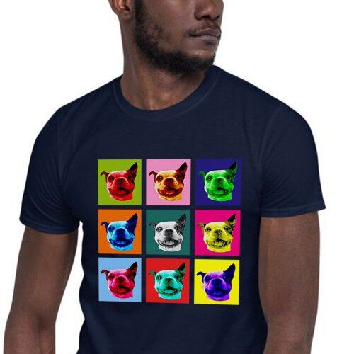 Mascochula camiseta hombre warhol personalizada con tu mascota azul marino, , large Imagen numero 1