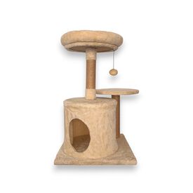 Althea Living - Cama Árbol para Gatos Nácar, madera maciza y yute