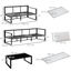 Outsunny Conjunto de Muebles de Jardín 3 Piezas de Aluminio Juego de Muebles con Mesa de Vidrio Sofá de 5 Plazas con Respaldo Ajustable y Cojines Extraíbles 212x70x64 cm Negro y Gris, , large indicador imagen numero 3