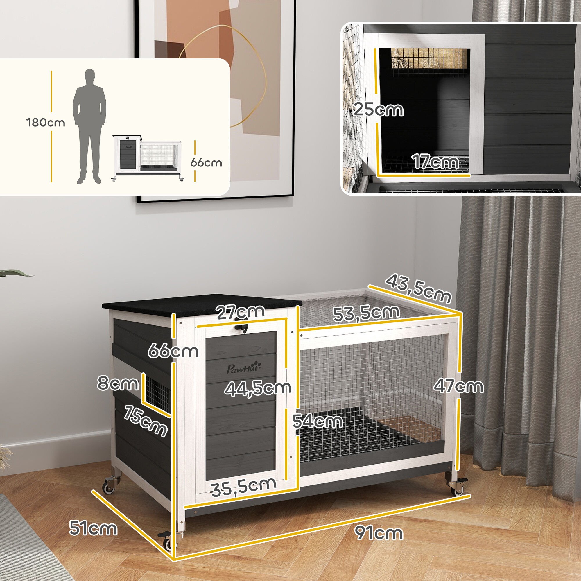 PawHut Conejera de Madera para Roedores thumbnail