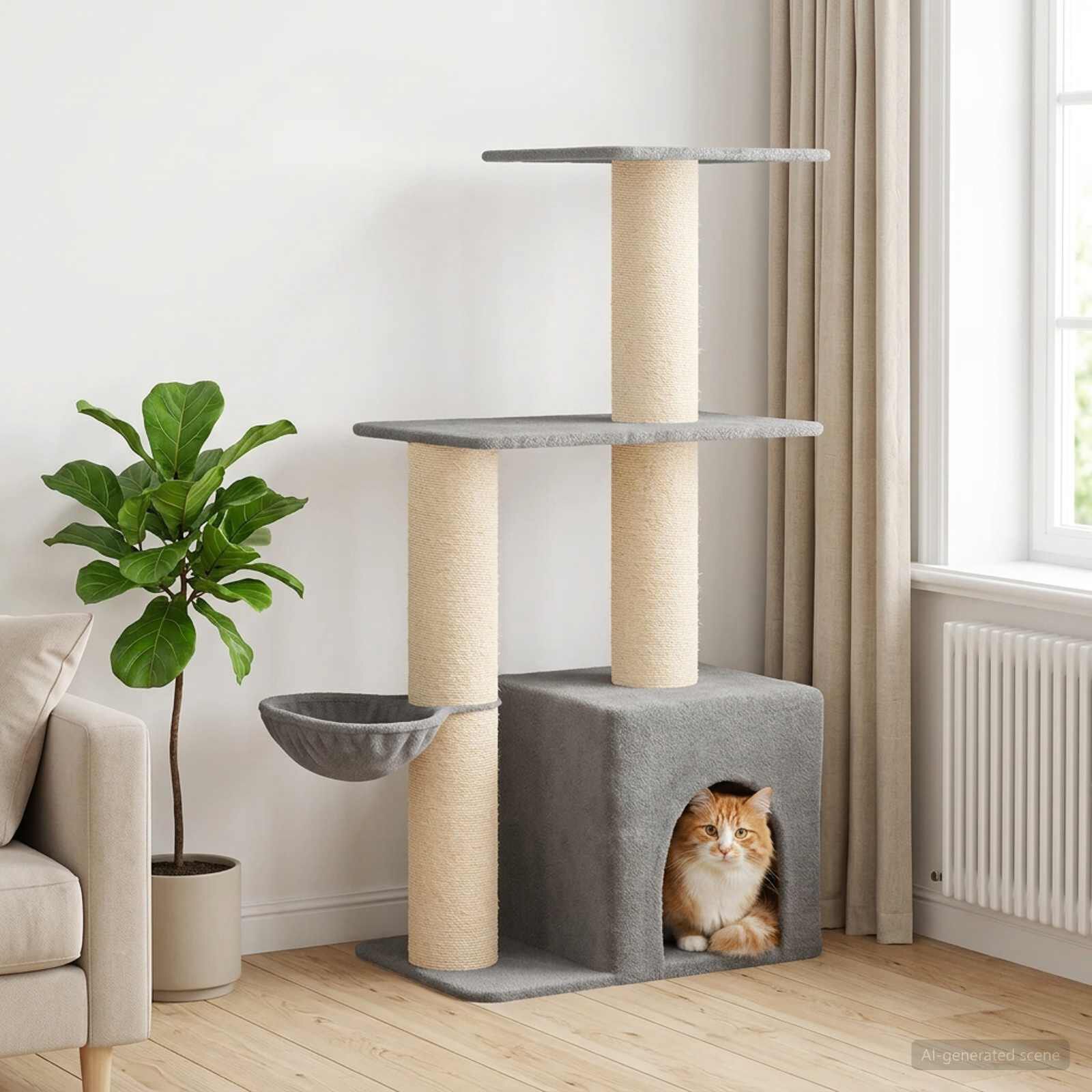 vidaXL &Aacute;rbol para gatos con postes de sisal &Aacute;rbol rascador Torre Gatos Juego, , large Imagen numero 2