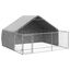 vidaXL Caseta perros exterior con corral 4x3x1,9 m acero galvanizado, , large indicador imagen numero 31