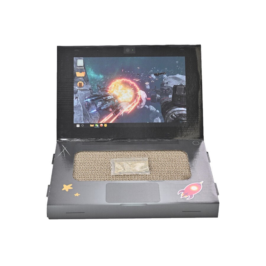 Leeby Lily rascador de cartón en forma de ordenador para gatos thumbnail