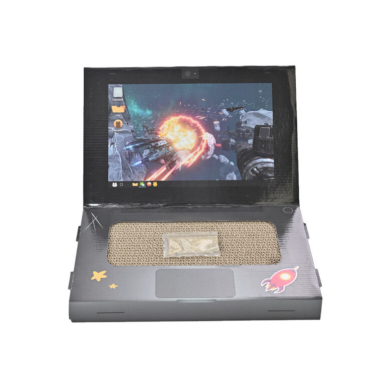 Leeby Lily rascador de cartón en forma de ordenador para gatos thumbnail