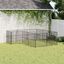vidaXL Corralito para perros con 4 paneles acero galvanizado negro, , large indicador imagen numero 14