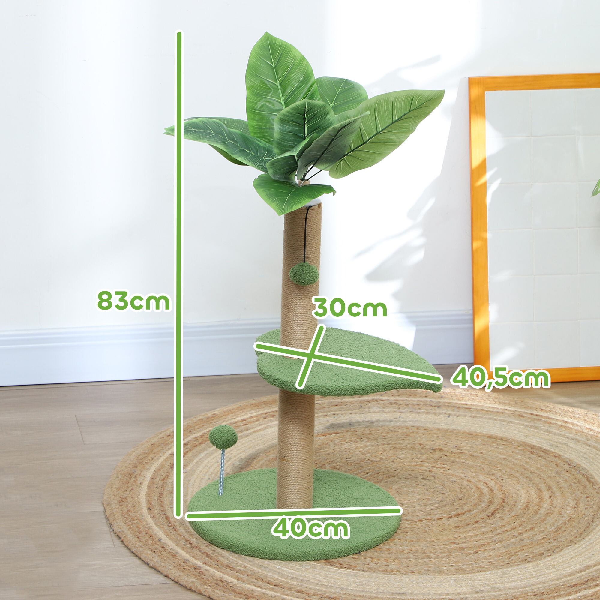 PawHut &Aacute;rbol para Gato Verde, , large Imagen numero 3