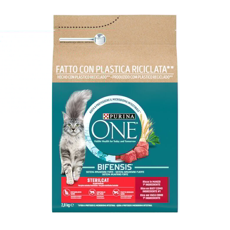 Purina One Adult Bifensis Esterilizado Buey pienso para gatos thumbnail