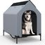 COSTWAY 2 en 1 Caseta para Perros, Casa para Perros con 2 Ventanas Enrollables, Malla Transpirable, Revestimiento de PVC Impermeable, Refugio para Perros para Interior y Exterior (84 x 132 x 114 cm), , large indicador imagen numero 1