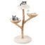 COSTWAY Rascador para Gatos, Árbol para Gatito Moderno de Madera Maciza, 122 cm Torre Gatos Rascador con Plataforma Forma de Flores, 2 Nidos con Cojines, Poste de Yute, Bola Colgante, Blanco y Natural, , large indicador imagen numero 1