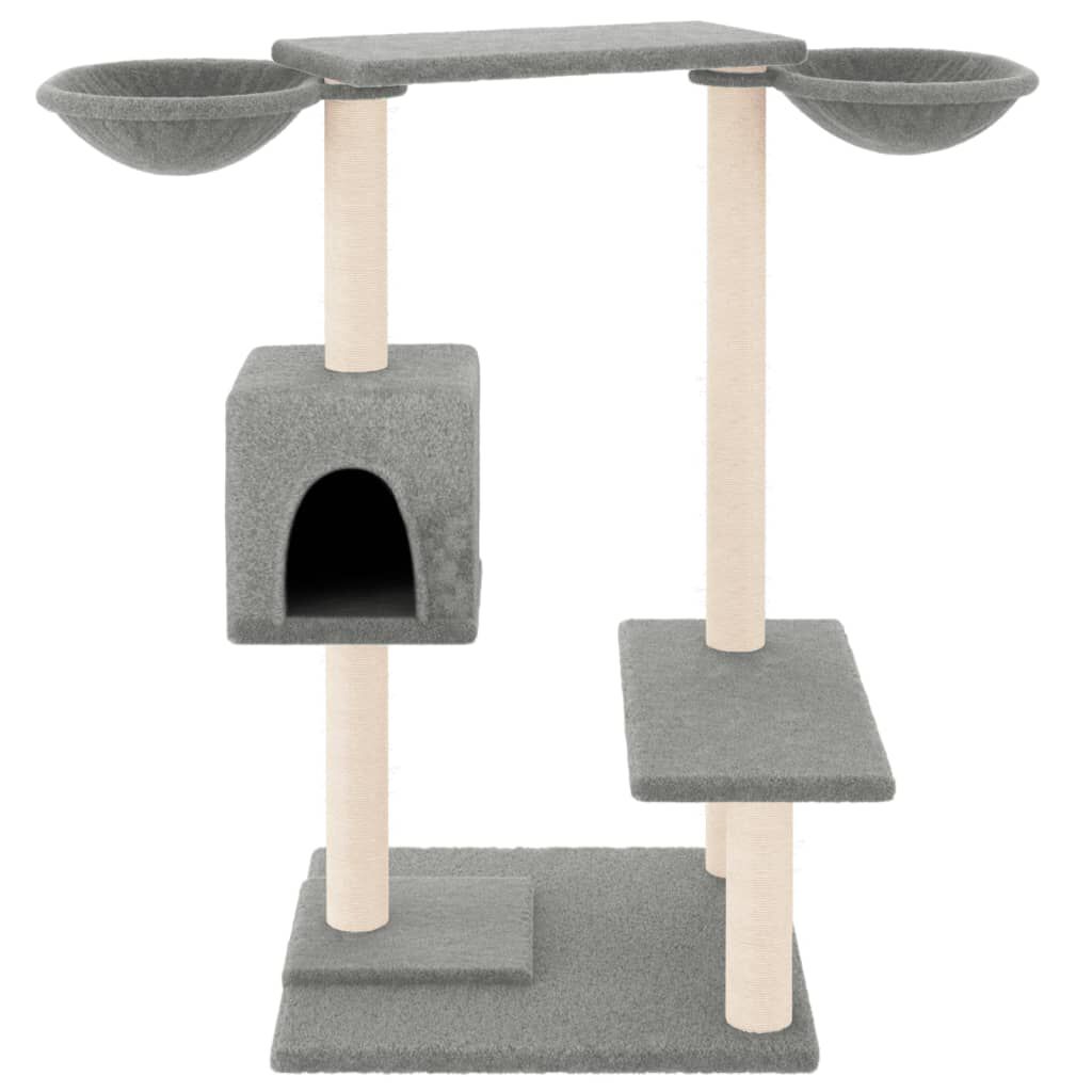 vidaXL Rascador para gatos con postes gris claro 82 cm, , large Imagen numero 2