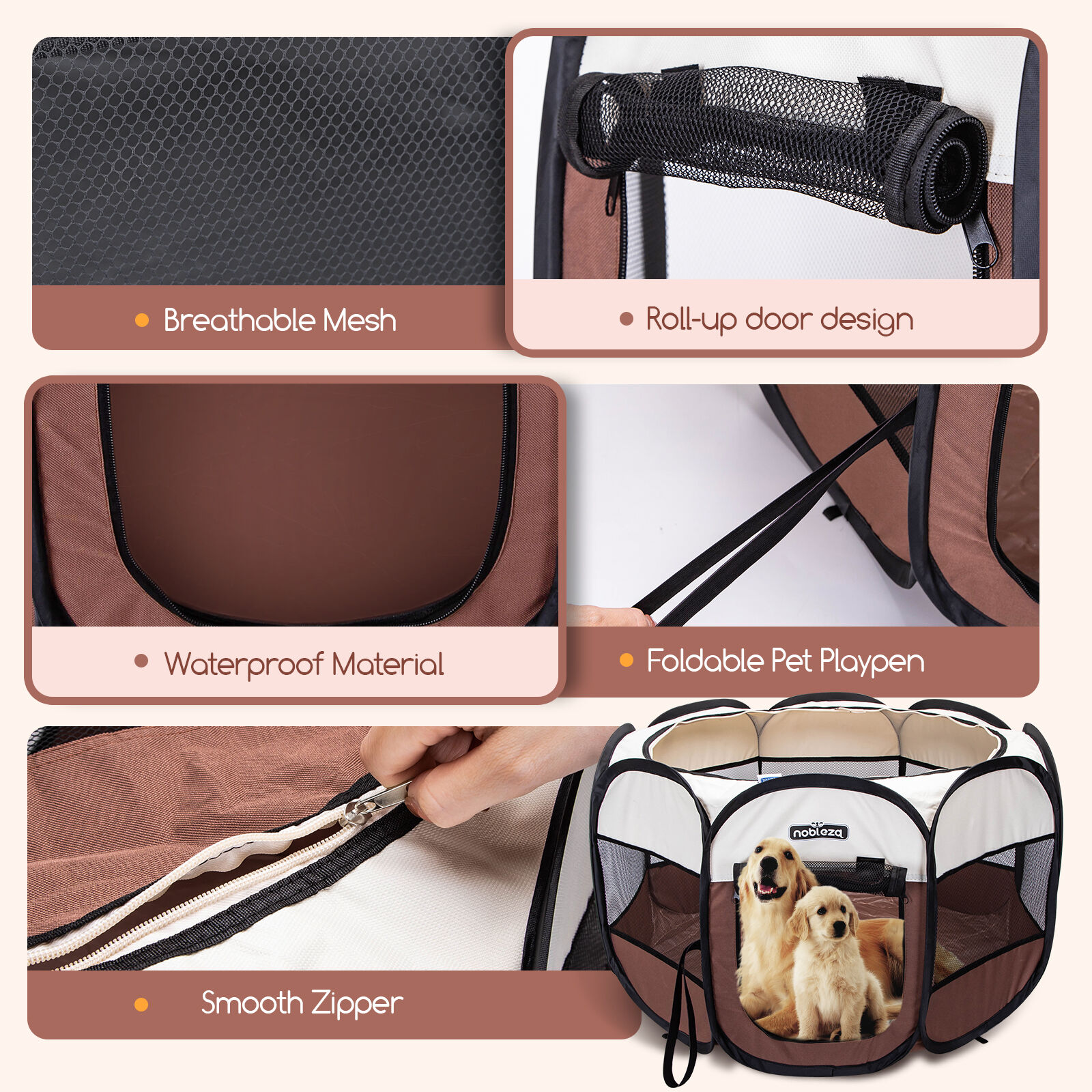 Nobleza Parque Plegable Portátil  para perros thumbnail