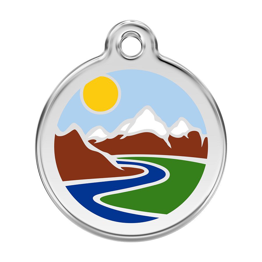 Placa identificativa Acero Inoxidable Esmalte Monta&ntilde;as Azul Claro para perros, , large Imagen numero 1