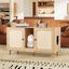 COSTWAY Mueble Arenero para Gatos, Mueble Oculto para Gatos con 2 Habitaciones, 2 Alfombrillas Rascadoras de Sisal, Tabla de Rascar, Casa de Gatos de Interior para Salón Dormitorio (Natural), , large indicador imagen numero 5