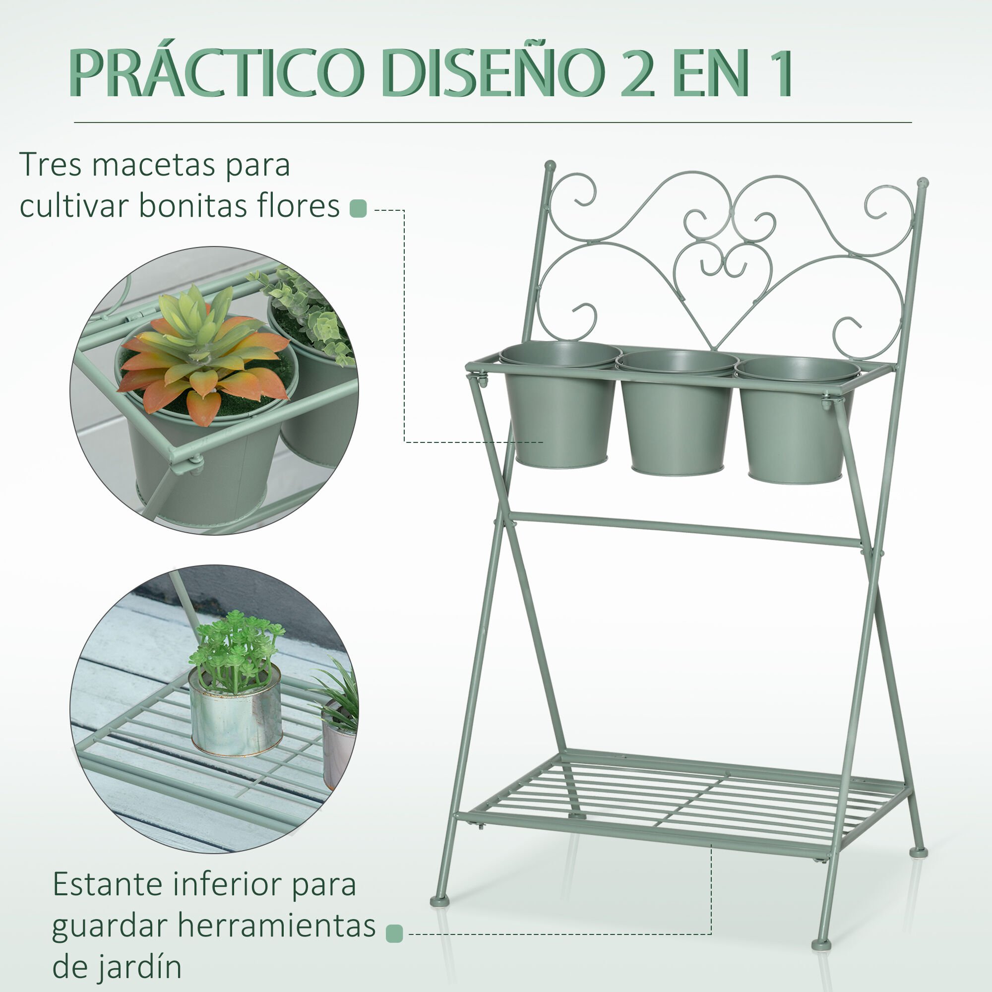 Outsunny Soporte para Plantas Verdes para exterior thumbnail