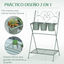 Outsunny Soporte de Metal para Plantas Plegable con 3 Macetas Incluidas y Estante Inferior Porta Macetero Decorativo de Flores para Interiores y Exteriores 47x37x78,5 cm Verde, , large indicador imagen numero 4